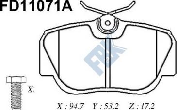 FBK FD11071A - Bremžu uzliku kompl., Disku bremzes www.autospares.lv