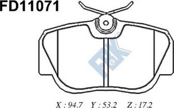 FBK FD11071 - Bremžu uzliku kompl., Disku bremzes autospares.lv