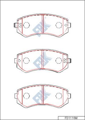 FBK FD1116M - Bremžu uzliku kompl., Disku bremzes www.autospares.lv