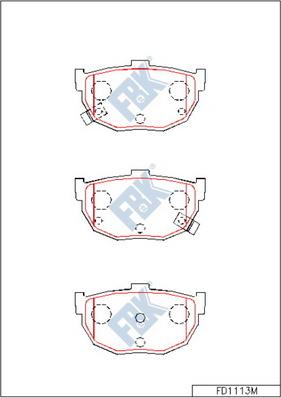 FBK FD1113M - Тормозные колодки, дисковые, комплект www.autospares.lv