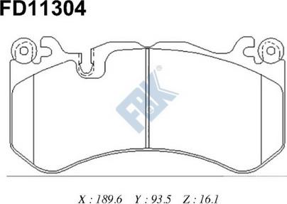 FBK FD11304 - Bremžu uzliku kompl., Disku bremzes www.autospares.lv