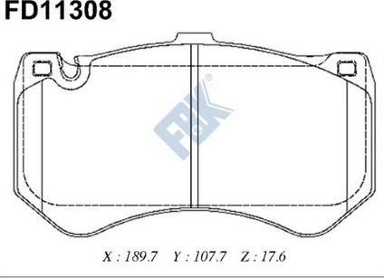 FBK FD11308 - Bremžu uzliku kompl., Disku bremzes autospares.lv