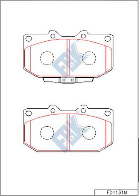 FBK FD1131M - Тормозные колодки, дисковые, комплект www.autospares.lv