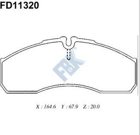 FBK FD11320 - Тормозные колодки, дисковые, комплект www.autospares.lv