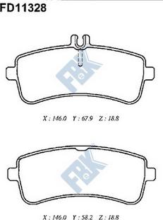 FBK FD11328 - Bremžu uzliku kompl., Disku bremzes autospares.lv