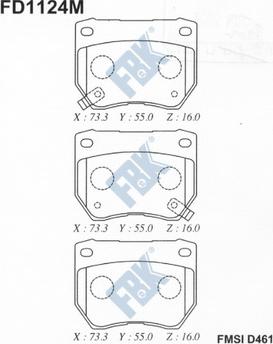 FBK FD1124M - Brake Pad Set, disc brake www.autospares.lv