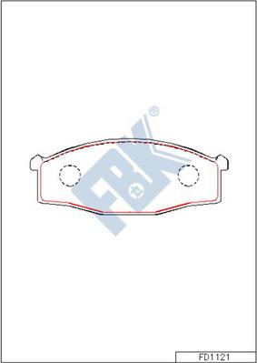 FBK FD1121 - Bremžu uzliku kompl., Disku bremzes www.autospares.lv