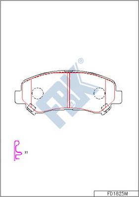 FBK FD1825M - Bremžu uzliku kompl., Disku bremzes www.autospares.lv