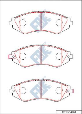 FBK FD13048M - Тормозные колодки, дисковые, комплект www.autospares.lv