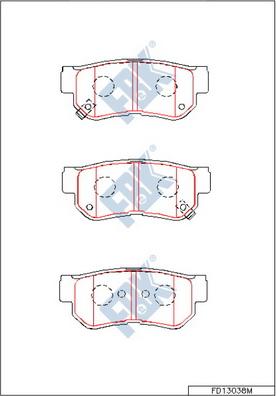 FBK FD13038M - Brake Pad Set, disc brake www.autospares.lv