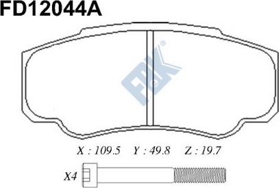 FBK FD12044A - Brake Pad Set, disc brake www.autospares.lv