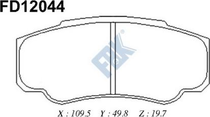 FBK FD12044 - Brake Pad Set, disc brake www.autospares.lv