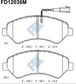 FBK FD12036M - Bremžu uzliku kompl., Disku bremzes autospares.lv