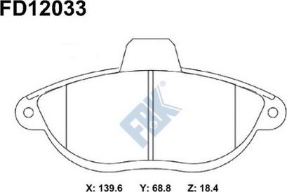 FBK FD12033 - Brake Pad Set, disc brake www.autospares.lv