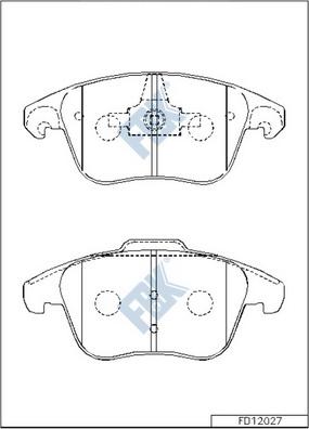 FBK FD12027 - Тормозные колодки, дисковые, комплект www.autospares.lv