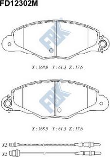 FBK FD12302M - Bremžu uzliku kompl., Disku bremzes www.autospares.lv