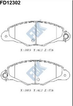 FBK FD12302 - Bremžu uzliku kompl., Disku bremzes www.autospares.lv