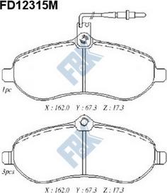 FBK FD12315M - Bremžu uzliku kompl., Disku bremzes www.autospares.lv