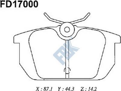 FBK FD17000 - Bremžu uzliku kompl., Disku bremzes autospares.lv