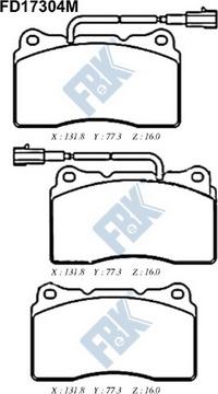 FBK FD17304M - Bremžu uzliku kompl., Disku bremzes autospares.lv