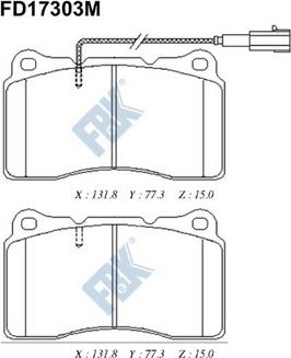 FBK FD17303M - Bremžu uzliku kompl., Disku bremzes www.autospares.lv