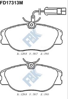 FBK FD17313M - Brake Pad Set, disc brake www.autospares.lv