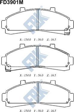 FBK FD3901M - Brake Pad Set, disc brake www.autospares.lv