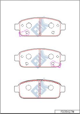 FBK FD35027M - Тормозные колодки, дисковые, комплект www.autospares.lv