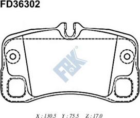 FBK FD36302 - Bremžu uzliku kompl., Disku bremzes autospares.lv