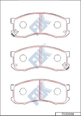 FBK FD3069M - Bremžu uzliku kompl., Disku bremzes autospares.lv