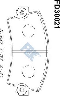 FBK FD30021 - Bremžu uzliku kompl., Disku bremzes www.autospares.lv