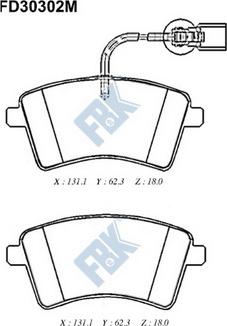 FBK FD30302M - Тормозные колодки, дисковые, комплект www.autospares.lv