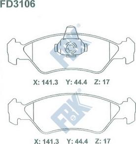 FBK FD3106 - Bremžu uzliku kompl., Disku bremzes autospares.lv