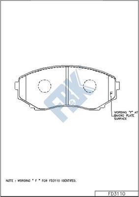 FBK FD3110 - Brake Pad Set, disc brake www.autospares.lv