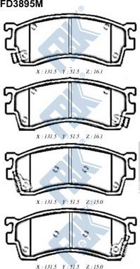 FBK FD3895M - Brake Pad Set, disc brake www.autospares.lv