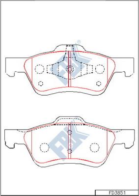 FBK FD3851 - Bremžu uzliku kompl., Disku bremzes autospares.lv