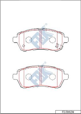 FBK FD3862M - Тормозные колодки, дисковые, комплект www.autospares.lv