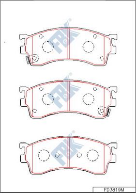 FBK FD3819M - Bremžu uzliku kompl., Disku bremzes www.autospares.lv