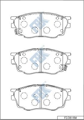 FBK FD3816M - Bremžu uzliku kompl., Disku bremzes autospares.lv