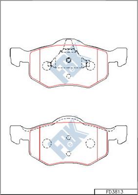 FBK FD3813 - Bremžu uzliku kompl., Disku bremzes autospares.lv