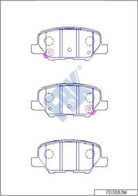 FBK FD3883M - Bremžu uzliku kompl., Disku bremzes www.autospares.lv