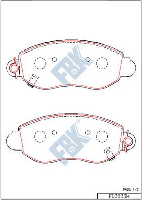 FBK FD3833M - Bremžu uzliku kompl., Disku bremzes www.autospares.lv