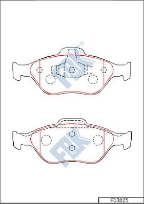 FBK FD3825 - Bremžu uzliku kompl., Disku bremzes autospares.lv