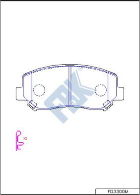 FBK FD3300M - Тормозные колодки, дисковые, комплект www.autospares.lv