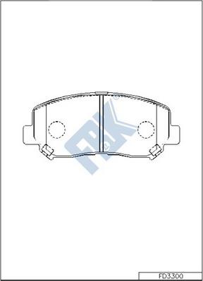 FBK FD3300 - Тормозные колодки, дисковые, комплект www.autospares.lv