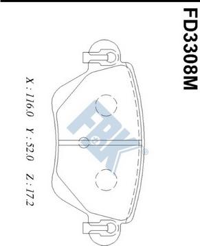 FBK FD3308M - Brake Pad Set, disc brake www.autospares.lv