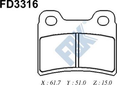 FBK FD3316 - Bremžu uzliku kompl., Disku bremzes autospares.lv