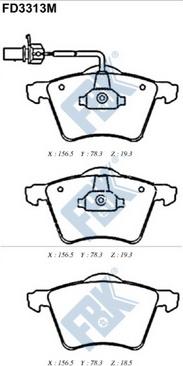 FBK FD3313M - Bremžu uzliku kompl., Disku bremzes www.autospares.lv