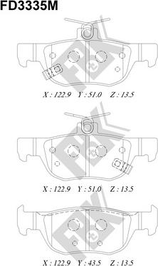 FBK FD3335M - Тормозные колодки, дисковые, комплект www.autospares.lv