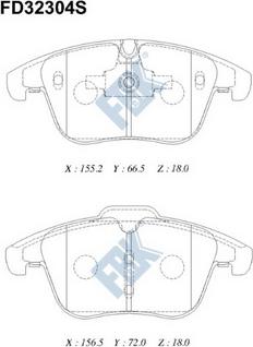 FBK FD32304S - Brake Pad Set, disc brake www.autospares.lv